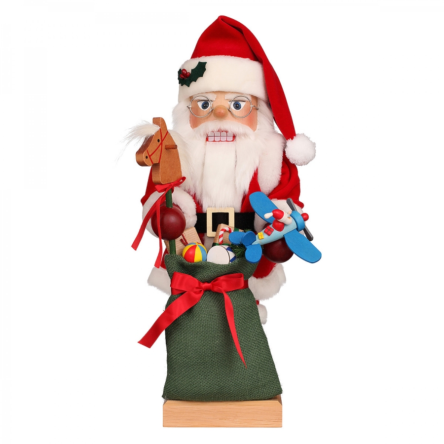 Nussknacker Weihnachtsmann mit Spielzeug 