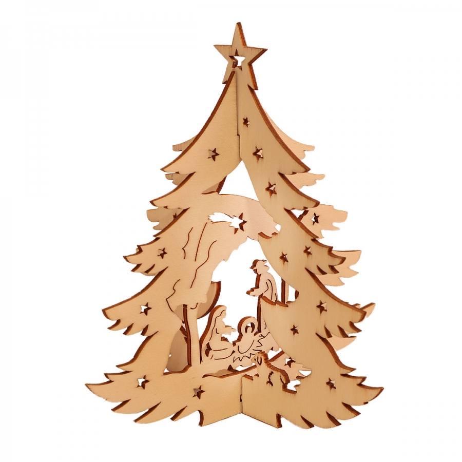 Bastelset Weihnachtsbaum Stecksatz aus Holz natur 