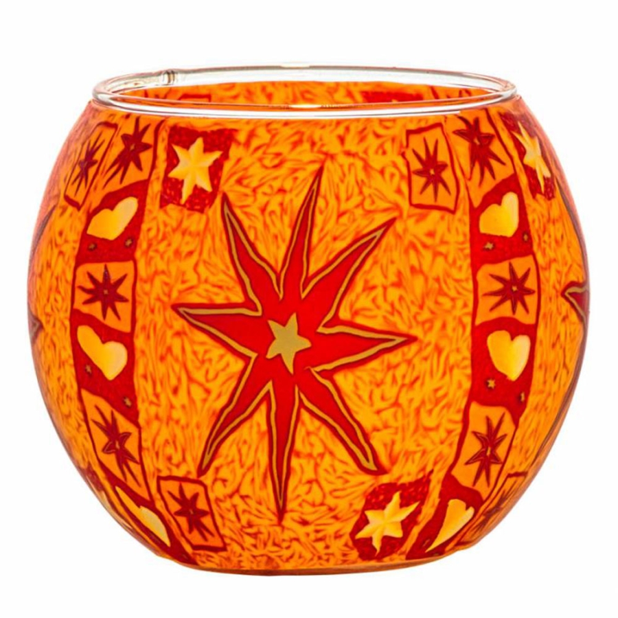 Leuchtglas 224 Stern gelb/orange/rot  