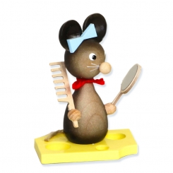 Mäusekinder Mäusekind mit Pizza Figur Maus Osterdeko Erzgebirge NEU 159/75-14 