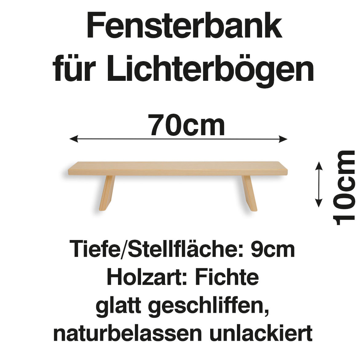 Schwibbogen Erhöhung Lichterbogen Fensterbank Schwibbogenbank 70 cm